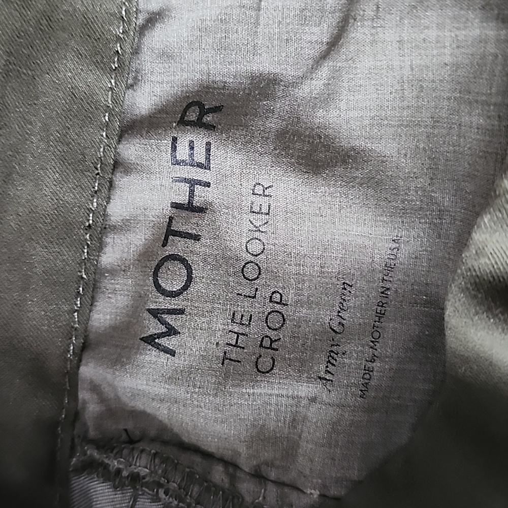 Mother The Looker Cropped Skinny Jeans in Army Green Size 27 - Picture 12 of 13